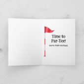 Golfball im Gras, 80. Geburtstag Karte (Innenseite)