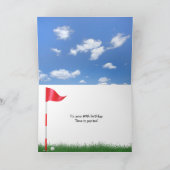 Golfball im Gras, 80. Geburtstag Karte (Innenseite)