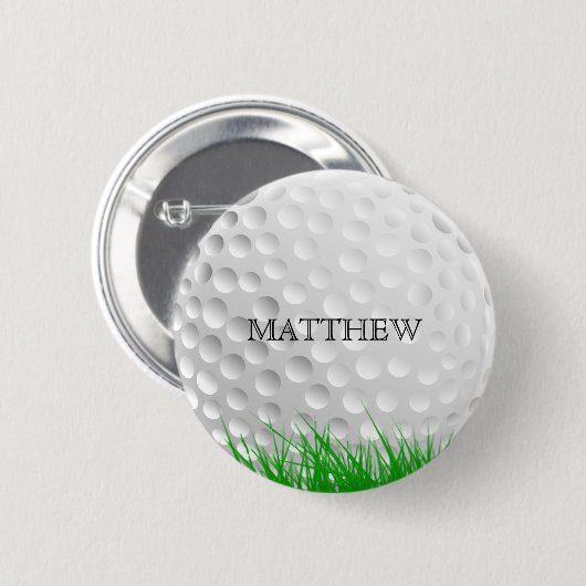 Golfball im Gras Button (Vorne & Hinten)