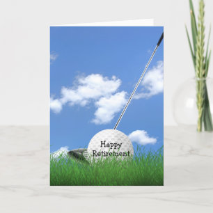 Golfball im Gras für den Ruhestand Karte