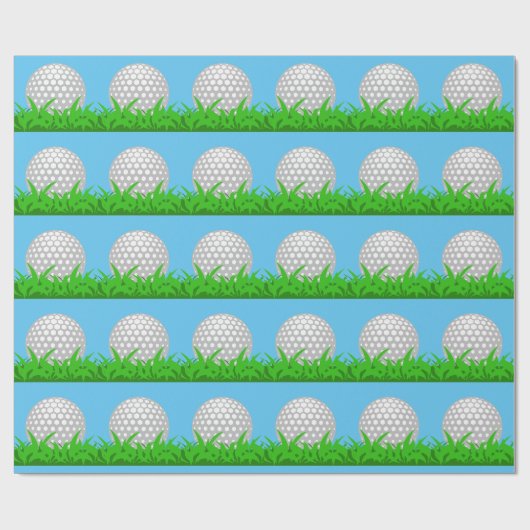 Golfball im Gras Geschenkpapier (Flach)