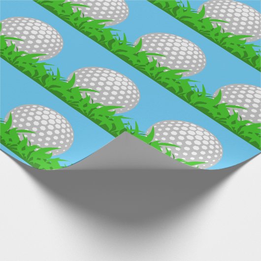 Golfball im Gras Geschenkpapier (Ecke)