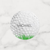 Golfball im Gras Konfetti (Klein Vorderseite)