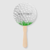 Golfball im Gras Personalisiert Fächer (Rückseite)