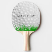 Golfball im Gras Personalisiert Tischtennis Schläger (Vorderseite)