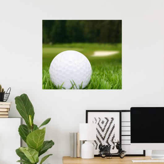 Golfball im Gras Poster (Heimbüro)