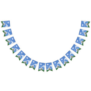 Golfball im Gras zum 75. Geburtstag Wimpelkette