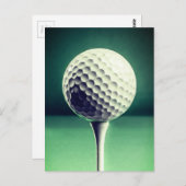Golfball im T-Shirt Postkarte (Vorne/Hinten)