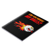 Golfball in Flammen mit einem Zitat, Sport Notizblock (Linke Seite)