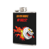 Golfball in Flammen, Schwarz Flachmann (Links)