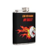 Golfball in Flammen, Schwarz Flachmann (Rechts)