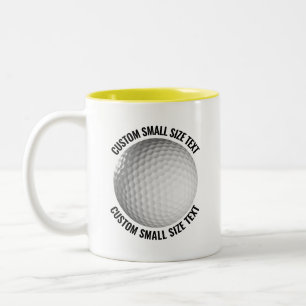 Golfball & Kleiner Text GELB 325ml Custom Zweifarbige Tasse