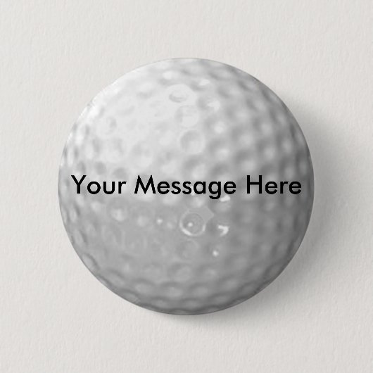 Golfball-Knopf - addieren Sie Ihre Mitteilung Button (Vorderseite)