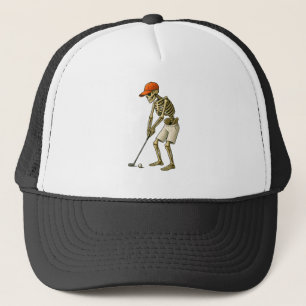 Golfball-Kostüm - Kürbisschädel-Golfspielerhut Truckerkappe
