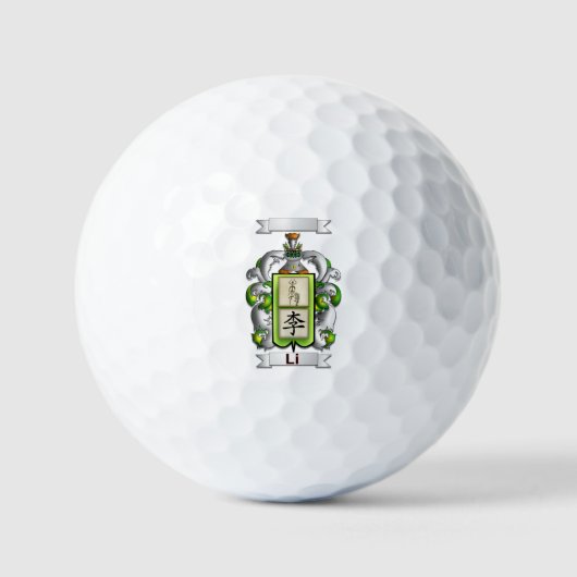 Golfball li Nachname und Schild (Vorderseite)