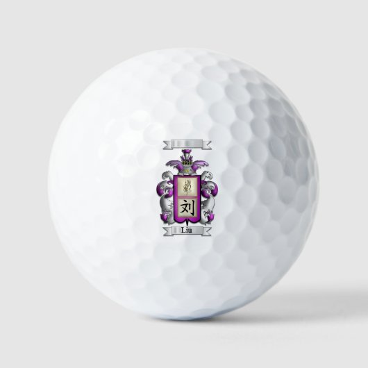 Golfball Liu Nachname und Schild (Vorderseite)