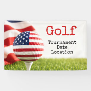 Golfball mit amerikanischer Flagge Golfturnier Banner