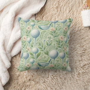 Golfball mit Blume für Golfer im März grün Kissen