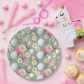 Golfball mit Blume Pappteller (Party)