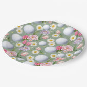 Golfball mit Blume Pappteller (Schrägansicht)