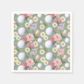 Golfball mit Blume Serviette (Vorderseite)