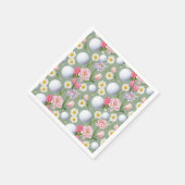 Golfball mit Blume Serviette (Ecke)