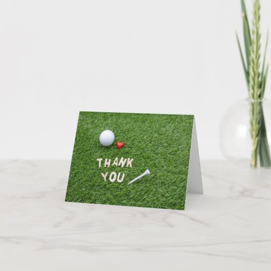 Golfball mit Dankeschön mit Liebe & Abschlag auf g (Vorderseite)