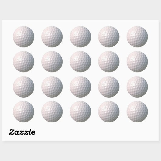Golfball mit Dellen Runder Aufkleber (Blatt)
