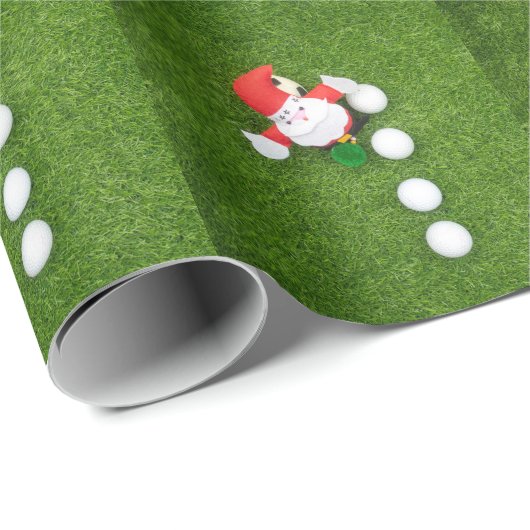 Golfball mit dem Weihnachtsmann ist zu Weihnachten Geschenkpapier (Rolleneckpunkt)