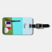 Golfball mit Eiffelhandtuch mit Flagge Frankreichs Gepäckanhänger (Vorderseite horizontal)