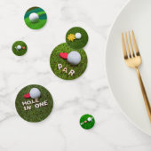 Golfball mit Liebe auf grünem Gras Konfetti (Gruppe)