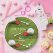 Golfball mit Liebe auf grünem Papierplatte Pappteller (Party)