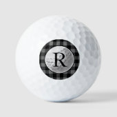 Golfball mit monogramm grauem Büffelkaromuster ind (Vorderseite)