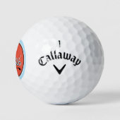 GolfBall mit Name Monogram orange-rot (Logo)