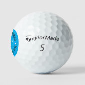 Golfball mit Namen ( blaues Kreismonogramm ) (Logo)