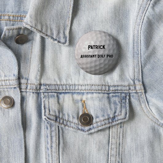 Golfball mit Personalisiertem Namen Button (Beispiel)