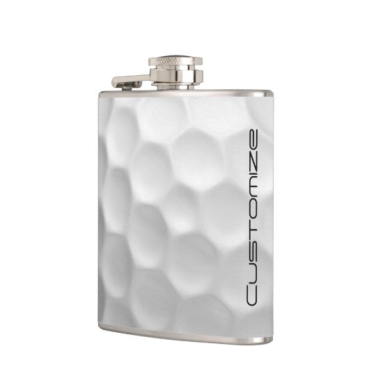Golfball mit Personalisiertem Text Flachmann (Links)