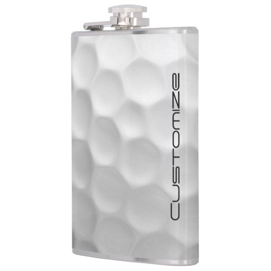 Golfball mit Personalisiertem Text Flachmann (Links)