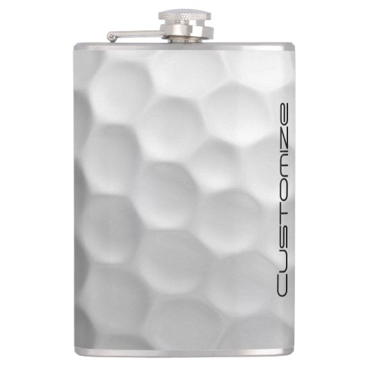 Golfball mit Personalisiertem Text Flachmann (Vorderseite)