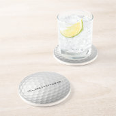 Golfball mit Personalisiertem Text Getränkeuntersetzer (Seite)