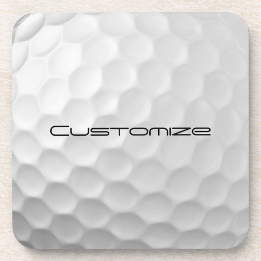 Golfball mit Personalisiertem Text Getränkeuntersetzer (Vorderseite)