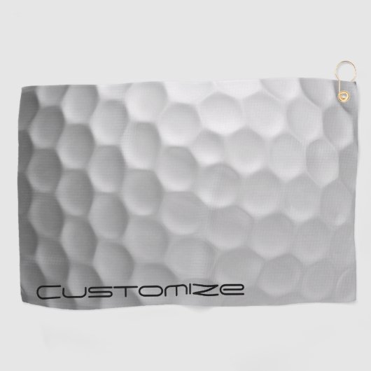 Golfball mit Personalisiertem Text Golfhandtuch (Horizontal)