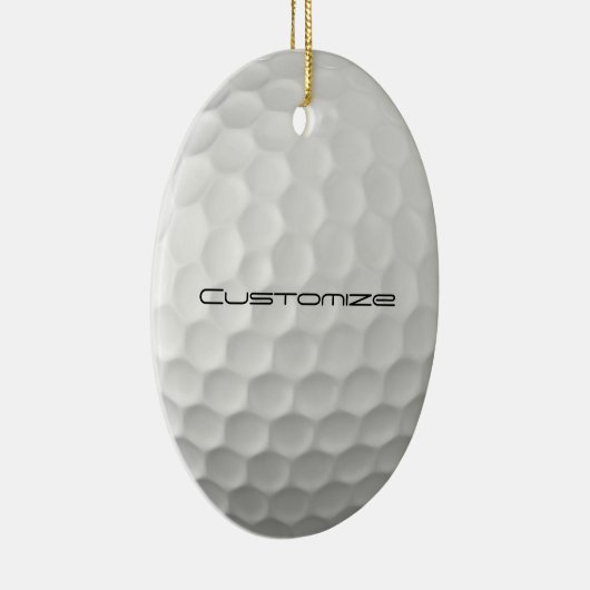 Golfball mit Personalisiertem Text Keramik Ornament (Rechts)
