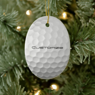 Golfball mit Personalisiertem Text Keramik Ornament
