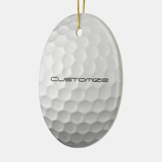 Golfball mit Personalisiertem Text Keramik Ornament (Links)