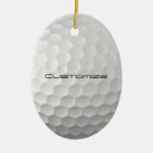 Golfball mit Personalisiertem Text Keramik Ornament (Vorne)
