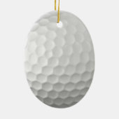 Golfball mit Personalisiertem Text Keramik Ornament (Hinten)
