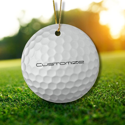 Golfball mit Personalisiertem Text Keramik Ornament