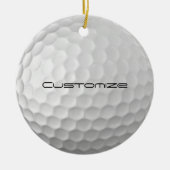 Golfball mit Personalisiertem Text Keramik Ornament (Vorne)