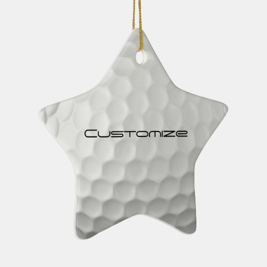 Golfball mit Personalisiertem Text Keramik Ornament (Rechts)